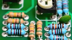 Resistors on a PCB board.