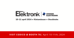 Meet the CODICO team in Stockholm at Elektronik Kistamaessan: 10.-11.04.2024