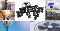 STK axial fans with vane shaped blades feature high static pressure and maximum airflow in a big variety of frame sizes from 13x13x5mm up to 280x280x80mm.