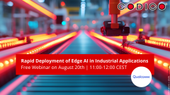 A graphic with an industrial production in the background and in the front the webinar title.
