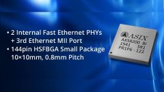 ASIX's EtherCAT Slave Controller SoC solution with 2 embedded Ethernet PHYs.