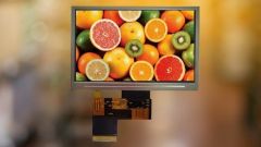 Thin-film transistor display with fruits on the screen.