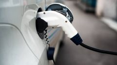 This image shows the charging of an electric car. 